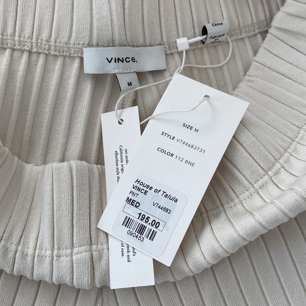 Vince Cream Ribbed Pants - Picture 2 of 2